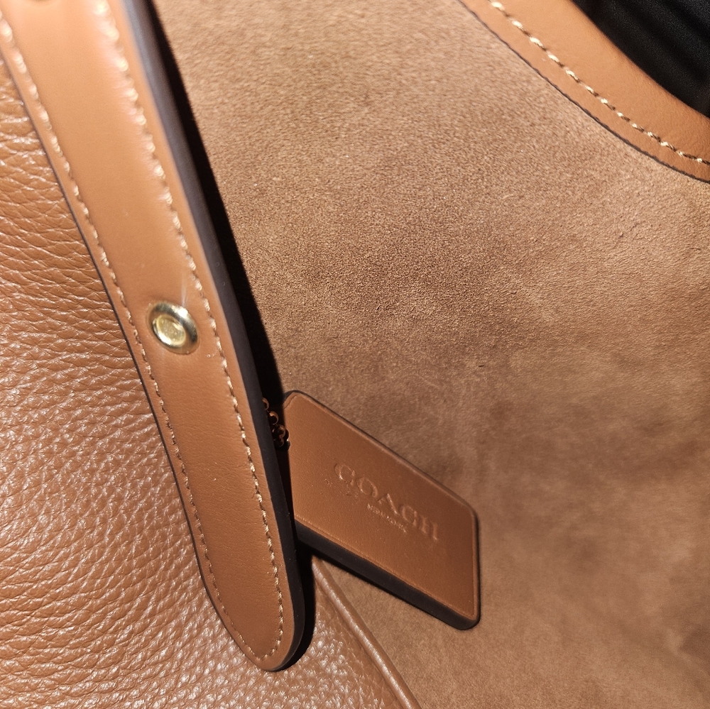 Coach Brown Leather & Suede Tote - Picture 7 of 7